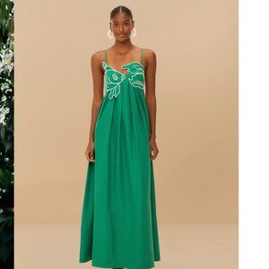 NWT Farm Rio Green Fish Top Maxi Dress Size M